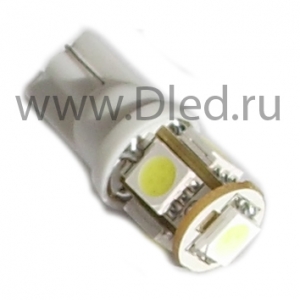   Лампа-светодиодная 24V T10 - W5W - 5 SMD 5050