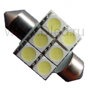   Лампа-светодиодная 24V C5W FEST 31мм SV8,5 - 6 SMD 5050