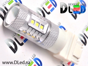   Автолампа светодиодная W27W - T25 - 3156 - 15 SMD2323 + Линза