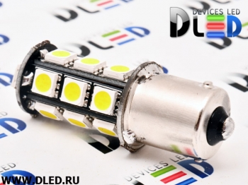   Лампа автомобильная светодиодная 1156 - PY21W - S25 - BAU15s - 18 SMD 5050 Black