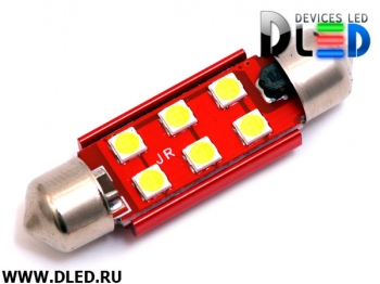   Автолампа светодиодная C5W FEST 41 мм - 6 SMD 3030 с обманкой