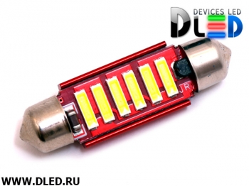   Автолампа светодиодная C5W FEST 41 мм - 6 SMD 7020 с обманкой