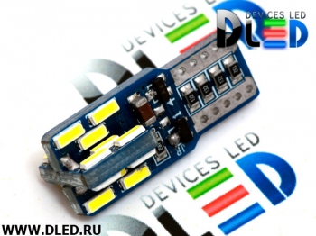   Автолампа светодиодная T10 - W5W - 24 SMD 4014 + Обманка