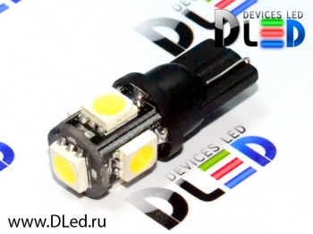   Автолампа светодиодная T10 - W5W - 5 SMD 5050 Black